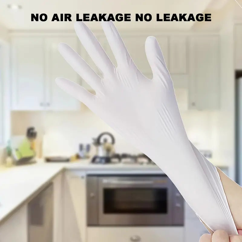 Gants jetables en nitrile blanc, sans poudre (boîte de 1)