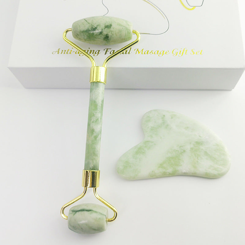Ensemble de rouleau facial Jade Gua Sha