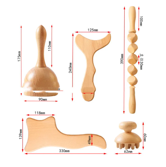 Rouleau de Massage Méridien en Bois ( Maderotherapy)