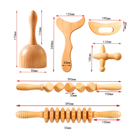 Rouleau de Massage Méridien en Bois ( Maderotherapy)