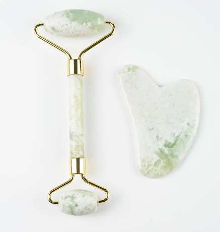 Ensemble de rouleau facial Jade Gua Sha