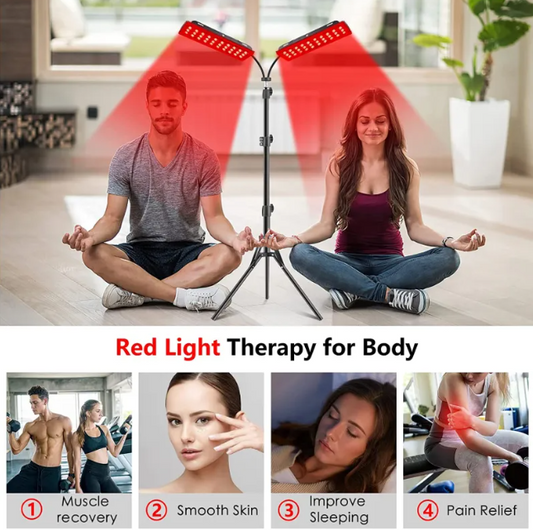 Lampe de luminothérapie rouge pour trépied à double tête