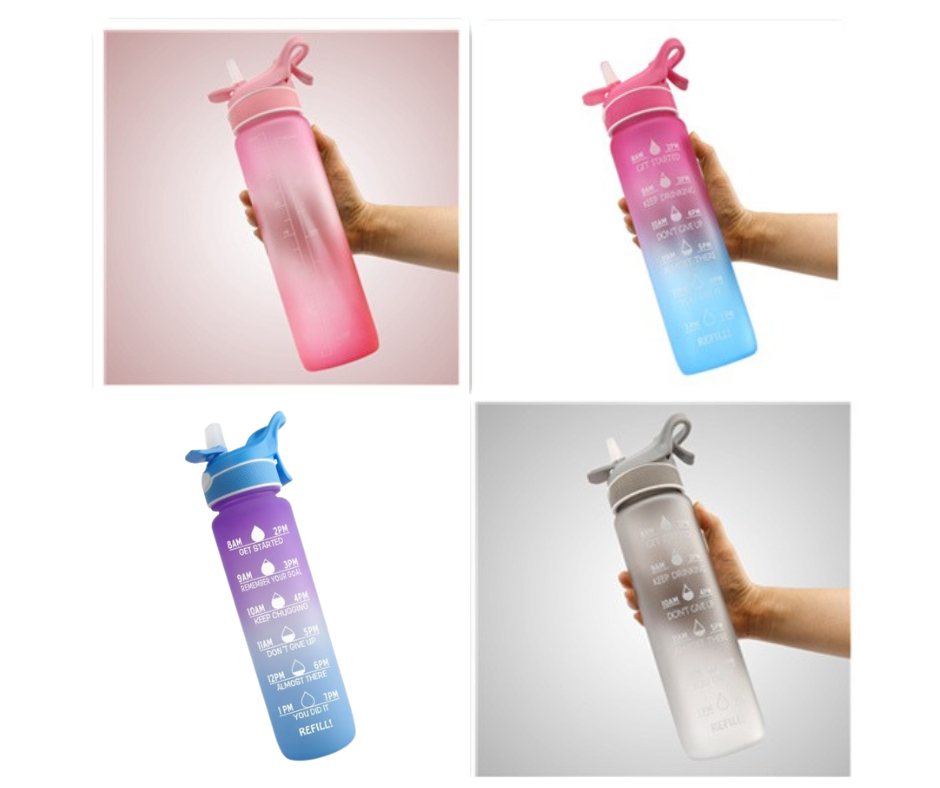Gourde Sportive avec Paille & Brumisateur 1000ml