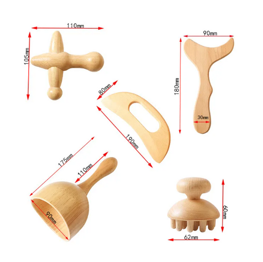 Rouleau de Massage Méridien en Bois ( Maderotherapy)